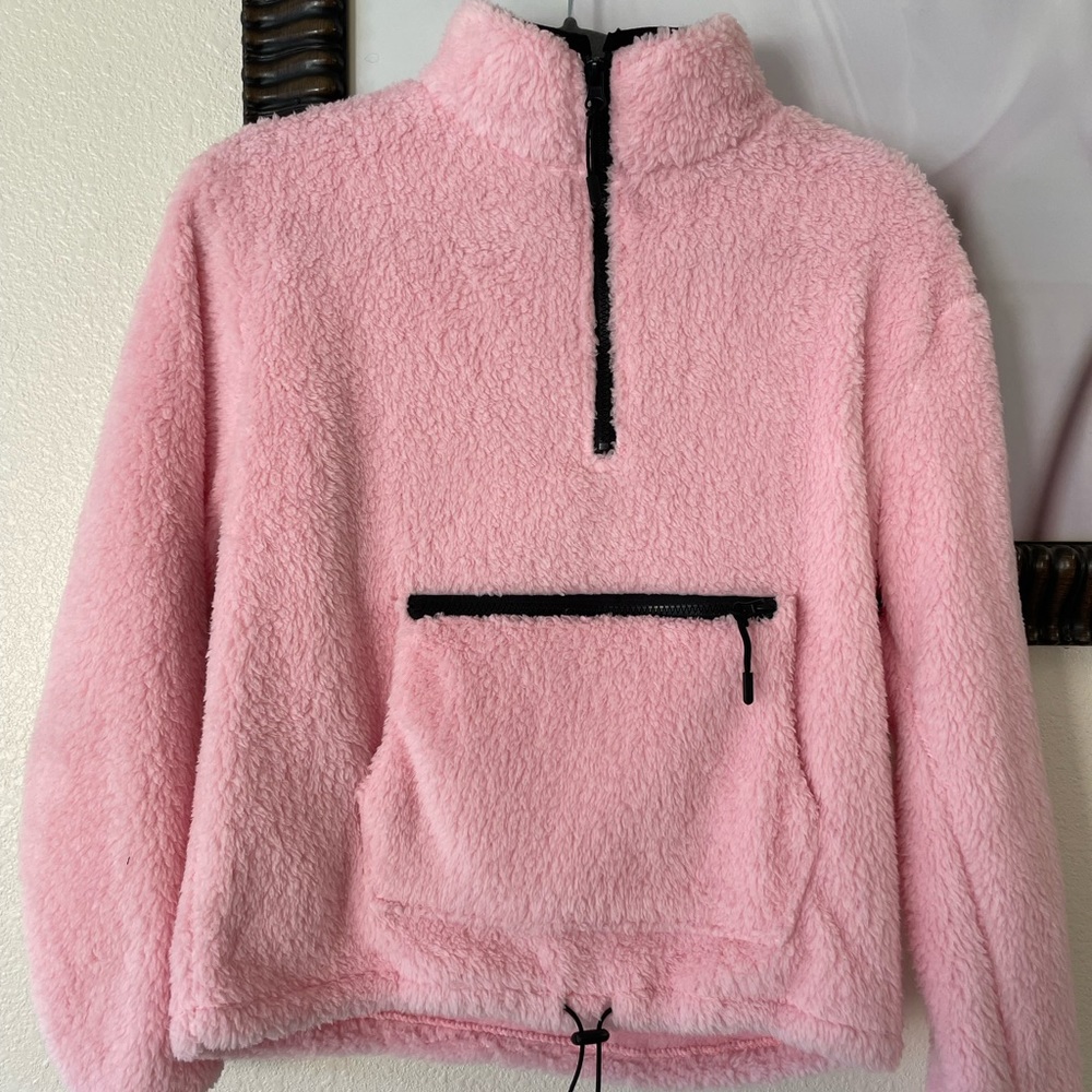 Fuzzy pink sweater